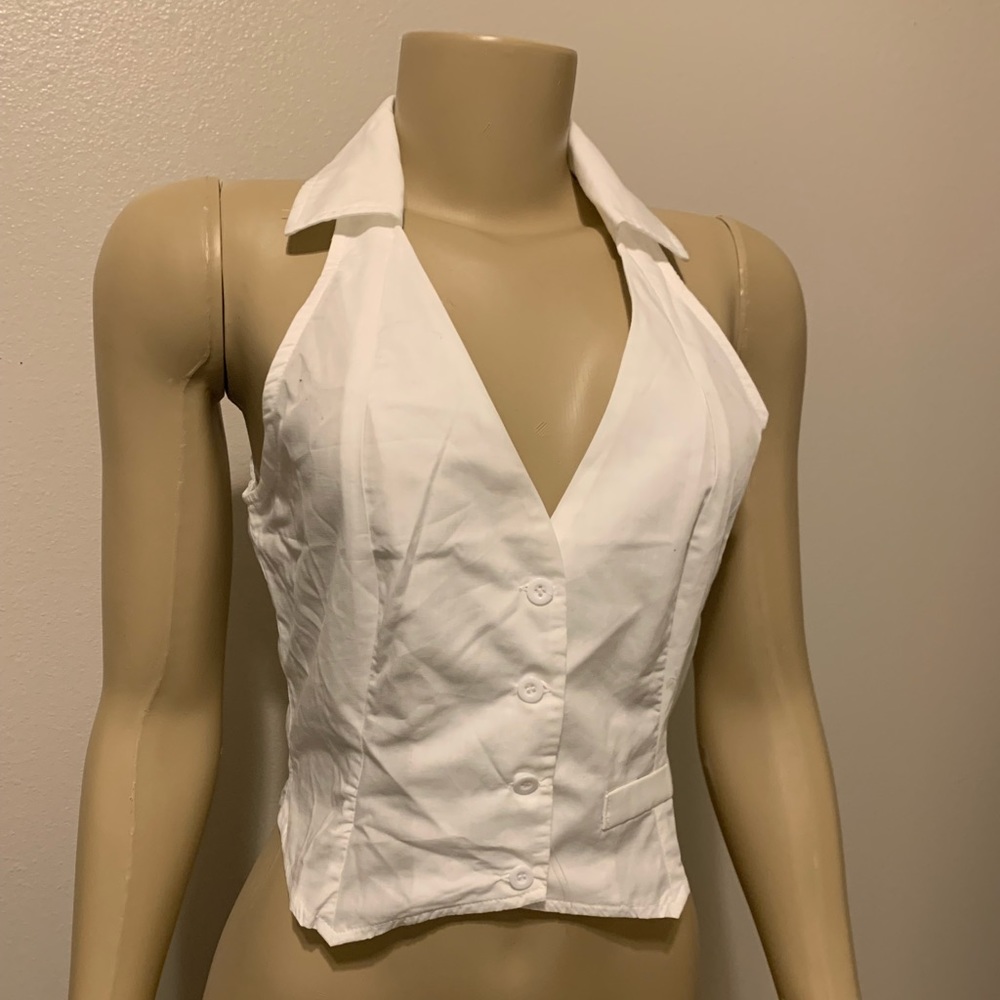 PLT Button Uo Collared Top